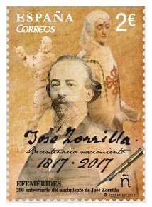 5165. Sello Bicentenario Nacimiento Jose Zorrilla