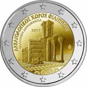 Moneda 2 euros de Grecia 2017 Sitio Arqueológico de Filipos
