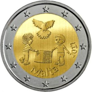 Moneda 2 euros de Malta 2017 Los niños y la Paz