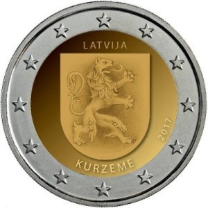 Moneda 2 euros de Letonia 2017 Region Kurceme