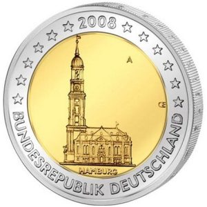 Moneda 2 euros Alemania 2008 Hamburgo. 1 Ceca