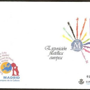 017-18. Sobre Entero Postal Exp. Filatélica Europea. JUEGO