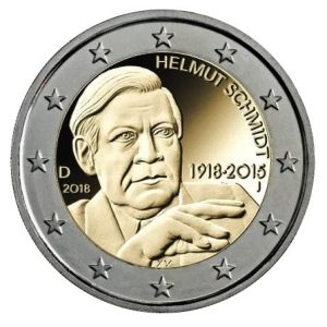 Moneda 2 euros Alemania 2018 – Schmidt. Juego 5 Cecas