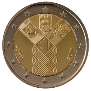 Moneda 2 euros de Estonia 2018 Centenario de los Estados Balticos