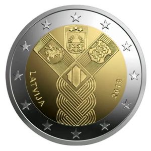 Moneda 2 euros de Letonia 2018 Fundación Estados Bálticos