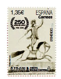 5208. Sello 250 Años de Circo. Efemérides