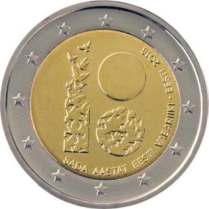 Moneda 2 euros de Estonia 2018 Centenario de la República