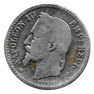 Moneda 0,50 Centimos Francia 1864 MBC. Ceca BB