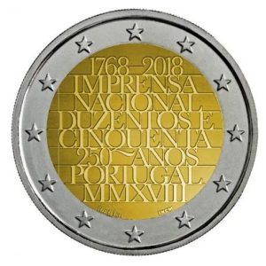 Moneda 2 euros de Portugal 2018 Imprenta Nacional