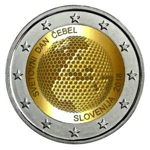 Moneda 2 euros de Eslovenia 2018 Dia Mundial abejas