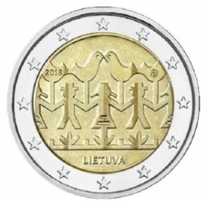 Moneda 2 euros de Lituania 2018 Festival de canción y de danza