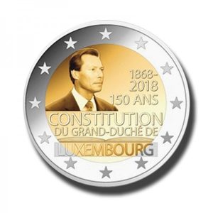 Moneda 2 euros de Luxemburgo 2018 150º Aniversario de la Constitución
