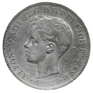 Moneda Alfonso XIII 1 Peso 1897 (SGV). FILIPINAS.MBC