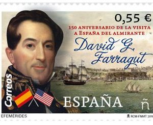 5232. Sello 150 Aniversario Visita Farragut