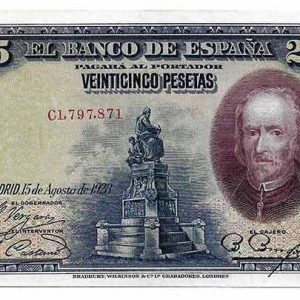 Billete Banco de España – Madrid 0025 pesetas 1928 MBC