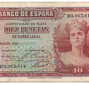 Billete Banco de España – Madrid 0010 pesetas 1935 MBC