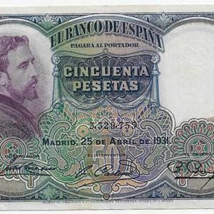 Billete Banco de España – Madrid 0050 pesetas 1931 EBC