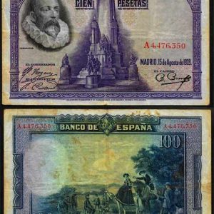 Billete Banco de España – Madrid 0100 pesetas 1928 MBC