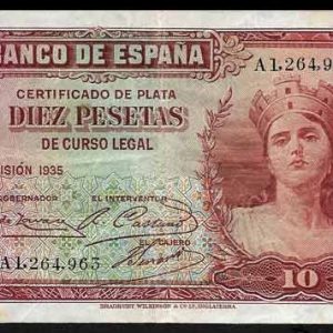 Billete Banco de España – Madrid 0010 pesetas 1935 MBC+