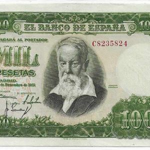 Billete Estado Español 1000 pesetas Madrid 1951 PTO GRAPA SC