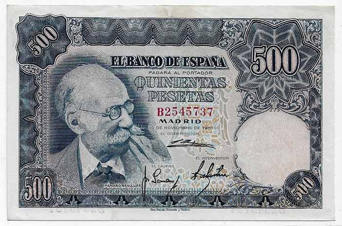 Billete Estado Español 0500 pesetas Madrid 1951 SC-