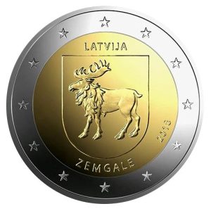 Moneda 2 euros de Letonia 2018 Región de Zemgale