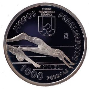Año 1996. MONEDA PLATA 1000 ptas PROOF. Paralímpicos. Capsula