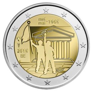 Moneda 2 euros de Bélgica 2018 Revolución Mayo de 1968 COINCARD