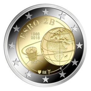 Moneda 2 euros de Bélgica 2018 Satelite ESRO 2B «COINCARD»