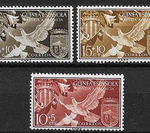 Serie de sellos Guinea Española nº 373/75 (**)