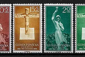 Serie de sellos Guinea Española nº 384/87 (**)
