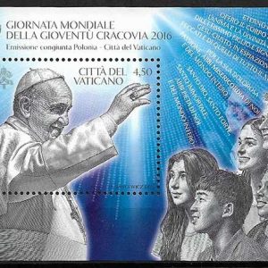 Serie sellos Vaticano 1724. Jornadas Mundiales Juventud HB