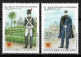 Serie sellos Vaticano 1725-26. Cuerpo de la Gerdanmeria