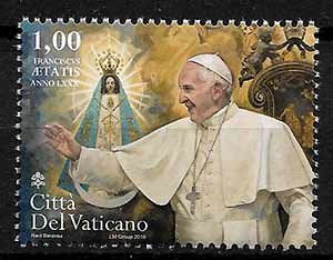Serie sellos Vaticano 1740. 80 aniversario Papa Francisco