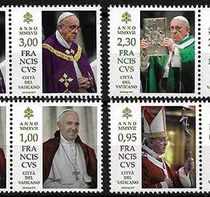 Serie sellos Vaticano 1742-45. Papa Francisco