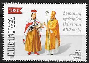 Serie sellos Vaticano 1748. Diócesis de Samogitia – Lituania