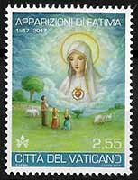 Serie sellos Vaticano 1752. Aparición de Fátima