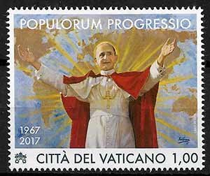 Serie sellos Vaticano 1761. Enciclica «Populorum Progressio»