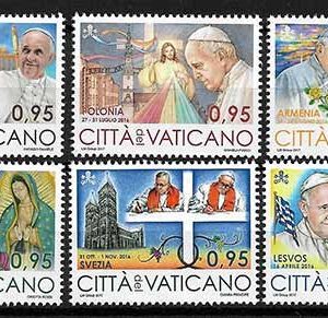 Serie sellos Vaticano 1765-70. Viajes del Papa