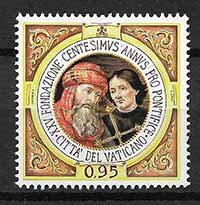 Serie sellos Vaticano 1787. Aniversario Fundación