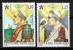 Serie sellos Vaticano 1788-89. Aniv. Pablo VI y Juan Pablo I