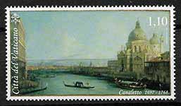 Serie sellos Vaticano 1793. Pintores, Canaletto