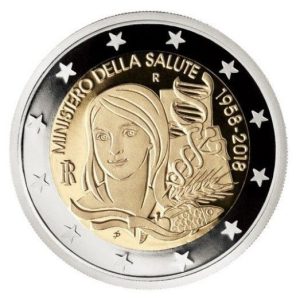 Moneda 2 euros de Italia 2018 Ministerio de Salud