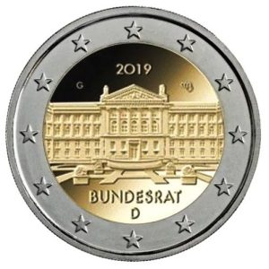 Moneda 2 euros Alemania 2019 70º Aniversario del Bundesrat 1 Ceca