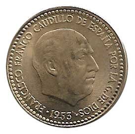 Moneda 001 peseta 1953 *63. SC
