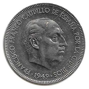 Moneda 005  pesetas 1949 *49.SC