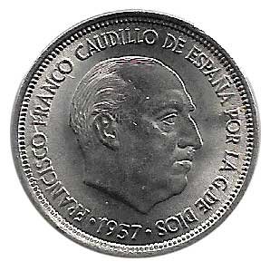 Moneda 005 pesetas 1957 *64.MBC