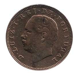 Moneda Portugal  020 reis 1883 Luis I . BC-