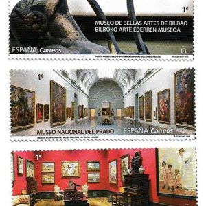 5304-6. Sello museo del Prado, Sorolla y Bellas Artes de Bilbao.