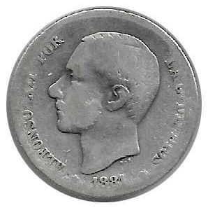 Moneda Alfonso XII 01 Peseta 1881 *–.–.RC